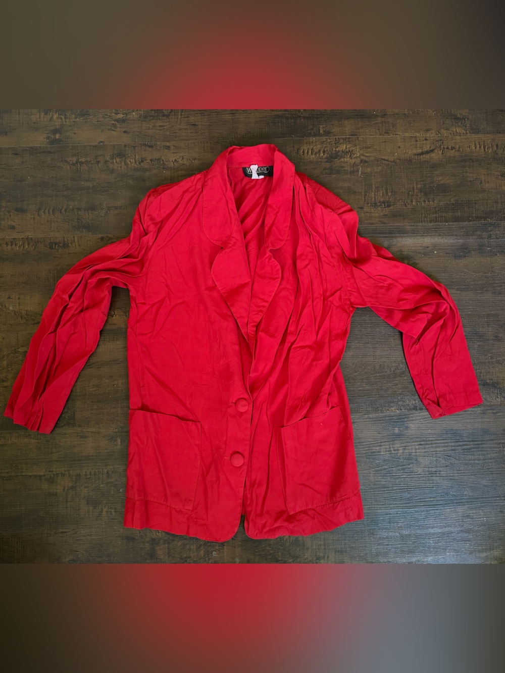 Women’s vintage red blazer with shoulder pads